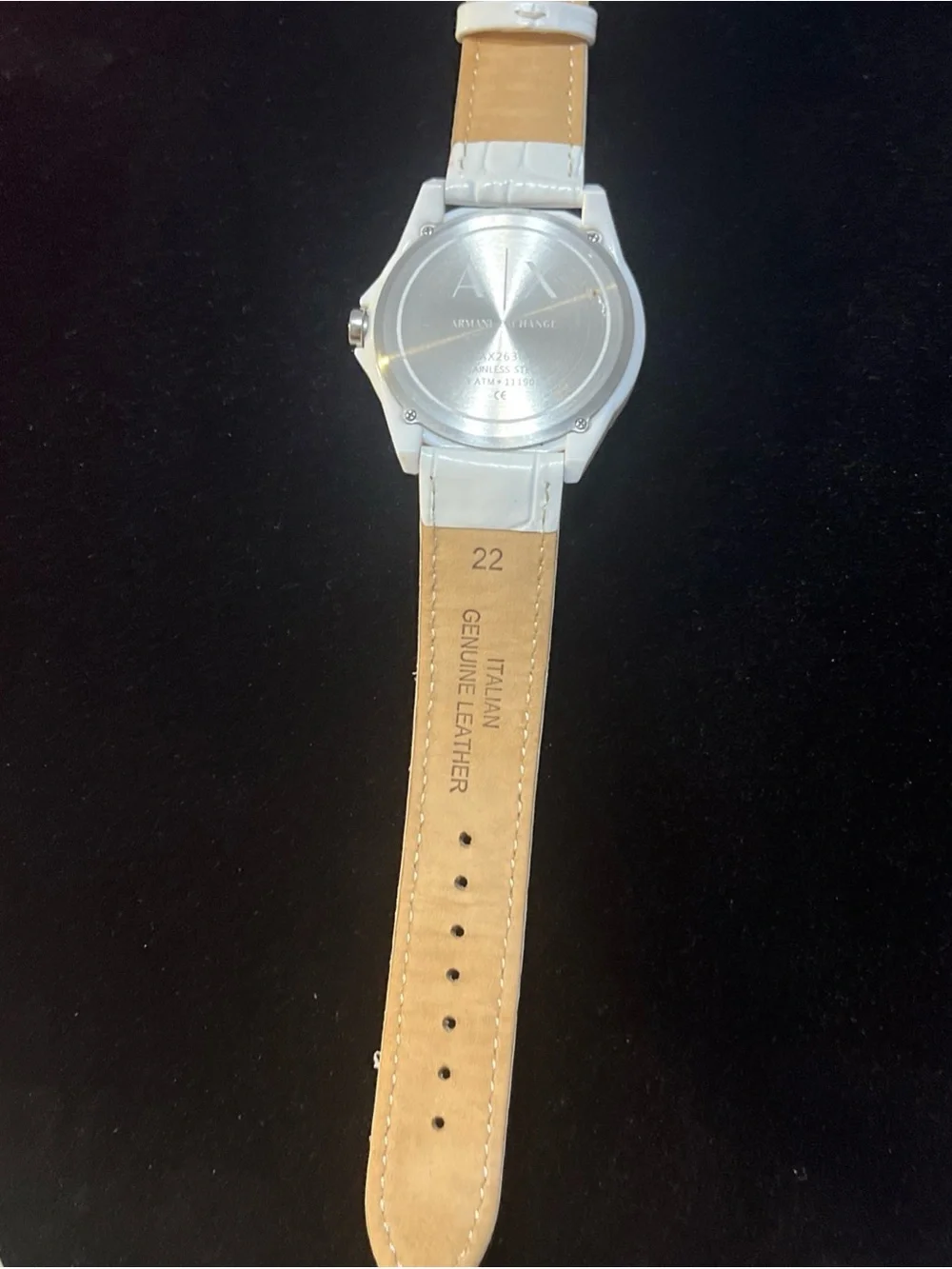 Emporio Armani White Analog Watch with Silver Markers